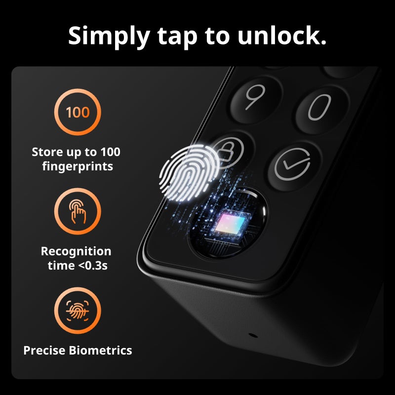 سويتش بوت SwitchBot WiFi Smart Lock Pro مع لوحة مفاتيح تعمل باللمس وبصمة الإصبع وقفل باب دخول بدون مفتاح وبلوتوث إلكتروني Deadbolt IP65 مقاوم للطقس يناسب Deadbolt الحالي الخاص بك ويدعم Matter Alexa وGoogle - Image 2